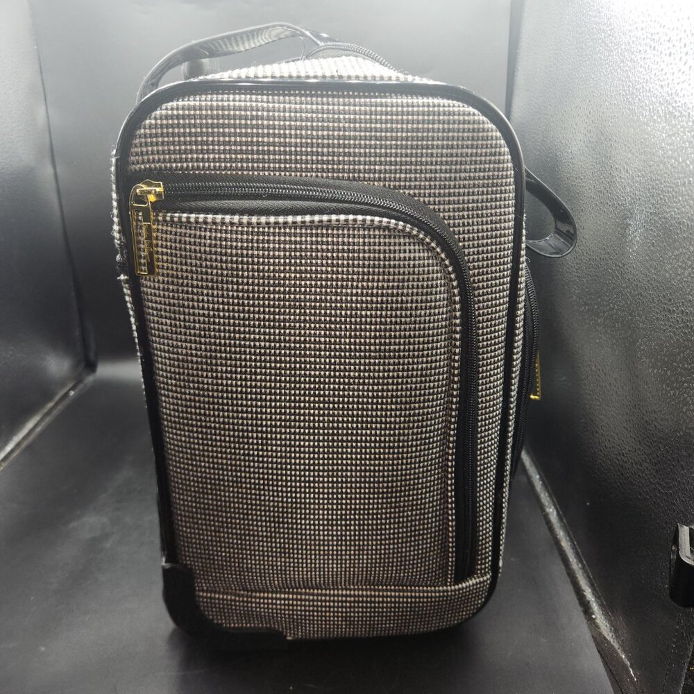 Nicole Miller Black and White Underseat Wheeled Bag Luggage 15" - Picture 8 of 14